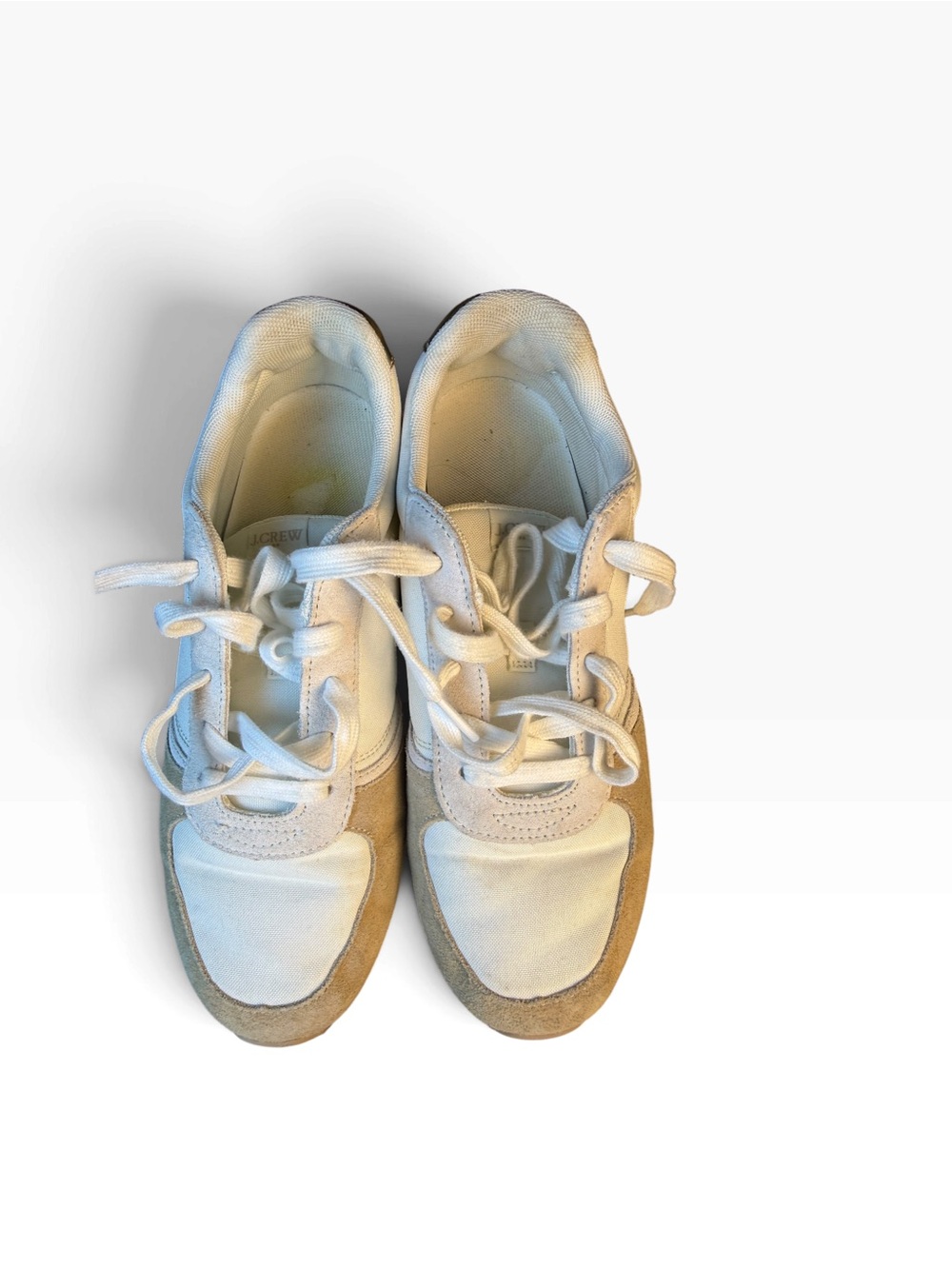 J.Crew BN870 Women’s Size 8 Trainers Cream Tan Suede Gold Retro Sneakers SP23